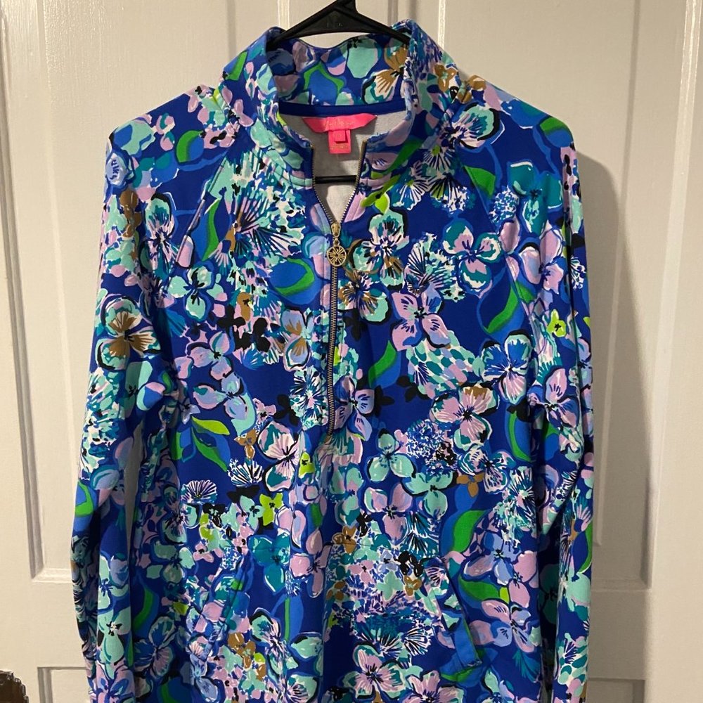 Lilly Pulitzer - Skipper Popover -Blue Grotto Twilight Tropics